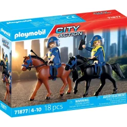 2 policiers cavaliers avec leurs chevaux City action 71877^Playmobil Online