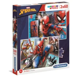 2 puzzles 60 pièces Supercolor Spider-Man^Clementoni Discount