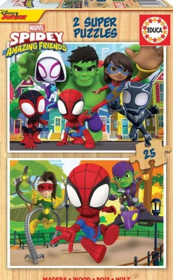 2 Puzzles Disney De 25 Pièces En Bois Spidey Et Hi^Educa Borras Clearance