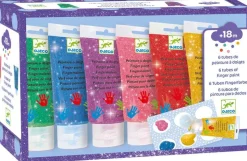 6 Tubes De Peinture À Doigts Pailletées^Djeco New