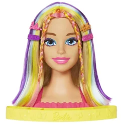 Barbie Ultra chevelure - Tête à coiffer blonde mèches arc-en-ciel^Mattel Hot