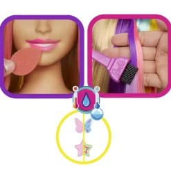 Barbie Ultra chevelure - Tête à coiffer blonde mèches arc-en-ciel^Mattel Hot