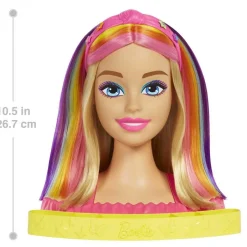 Barbie Ultra chevelure - Tête à coiffer blonde mèches arc-en-ciel^Mattel Hot