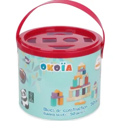 Bloc de construction 50 pièces en bois^Okou00efa New