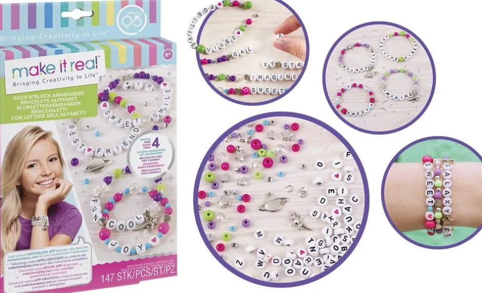 Bracelets alphabet Make it real^Lansay Discount