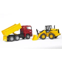 Camion benne Man et chargeur^Bruder Hot