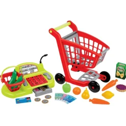 Chariot de supermarché pour enfants, caisse enregistreuse et accessoires^Ecoiffier