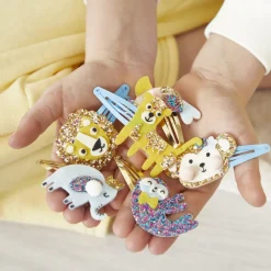 Coffret 6 barrettes pailletées à créer Animaux exotiques^Janod Hot