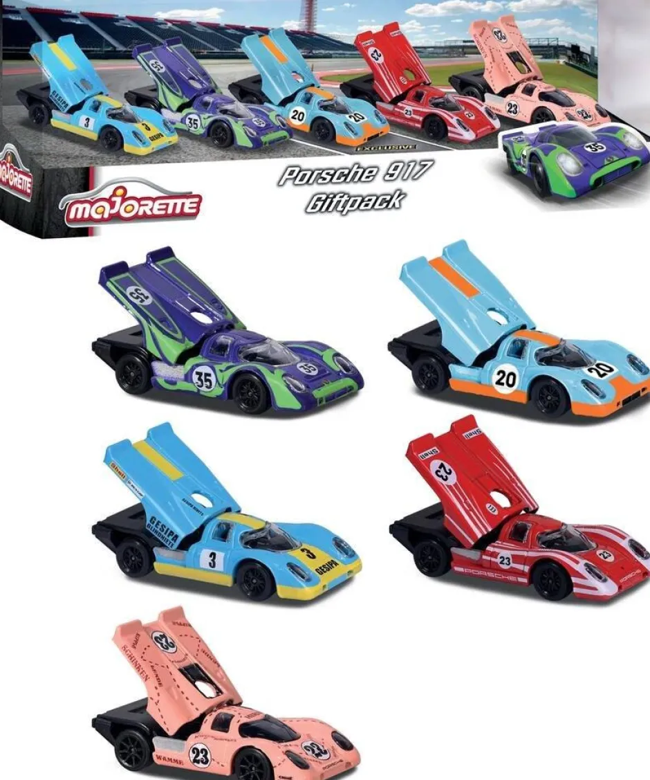 Coffret 5 véhicules Porsche 917^Majorette Hot