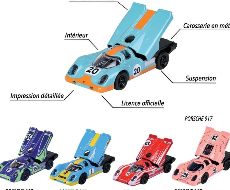 Coffret 5 véhicules Porsche 917^Majorette Hot