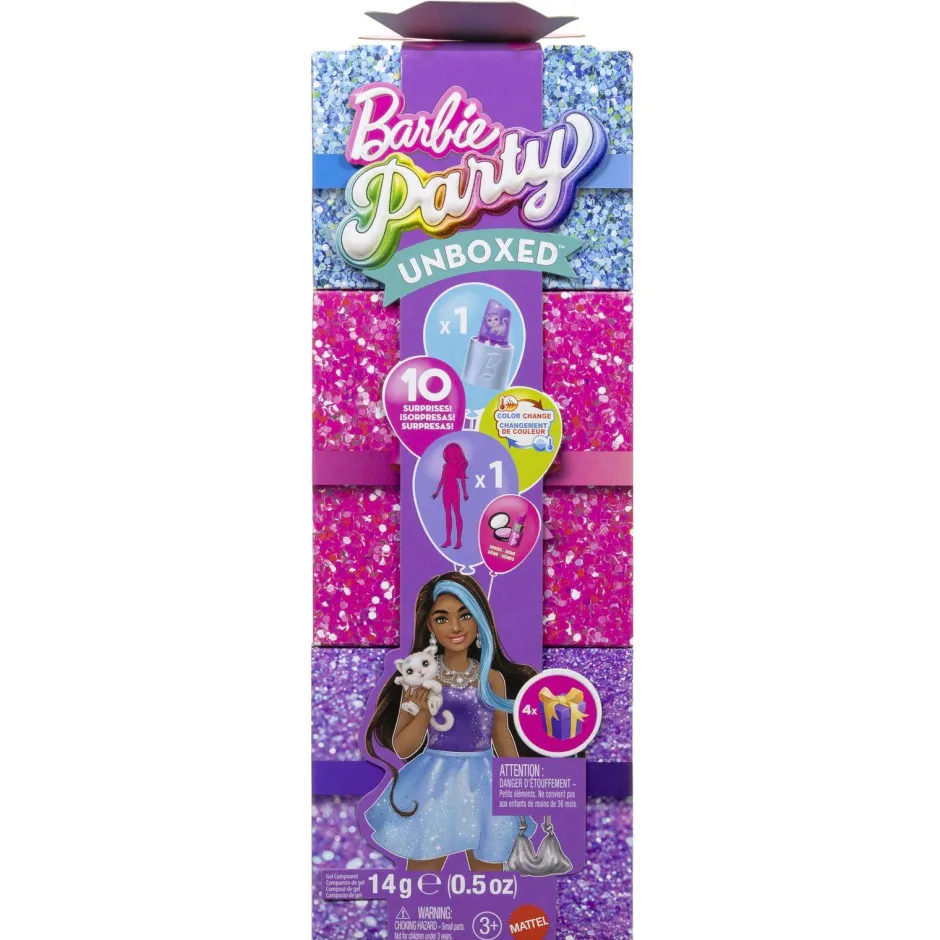 Coffret Barbie Cadeau Surprise Violet Série Le Gala Enchanté - Barbie Party unboxed^Mattel New