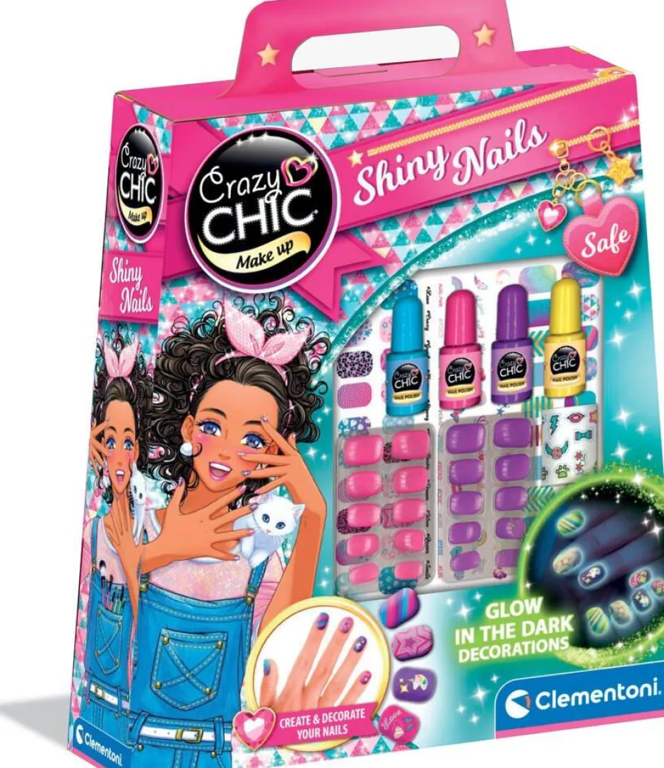 Coffret Crazy chic ongles phosphoresents Shiny nails^Clementoni Online