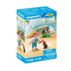 Enfant avec 2 cochons d'Inde et accessoires My Life 71746^Playmobil