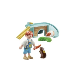 Enfant avec 2 cochons d'Inde et accessoires My Life 71746^Playmobil