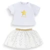 Ensemble jupe et T-shirt ivoire et or - Ma^Corolle Best