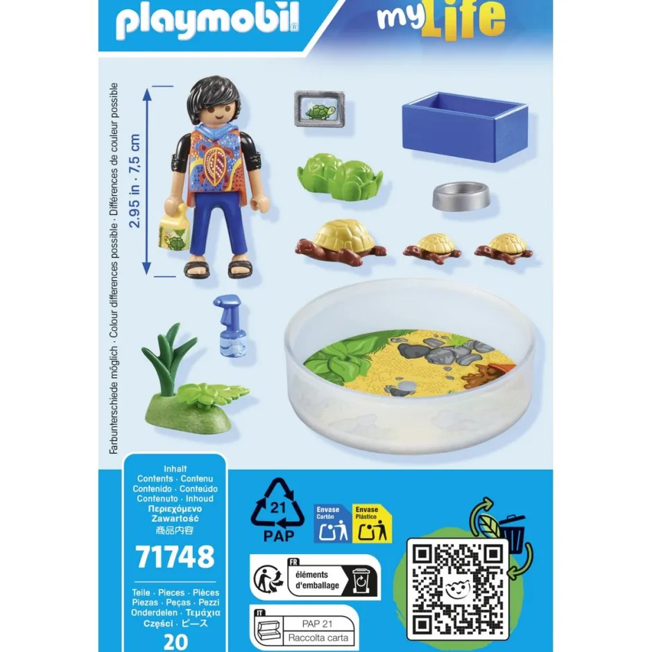 Famille de tortues dans un terrarium My Life 71748^Playmobil Outlet