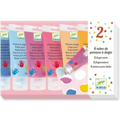 Les Couleurs - 6 tubes de peinture aux Doigts^Djeco Clearance