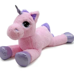 Licorne allongée rose 100 cm^ Best