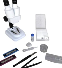 Microscope Stéréo Binoculaire, Blanc Et Noir Pour L'éducation Scientifique Ou La Recherche^LE LABO DES CURIEUX