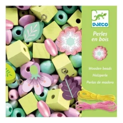 Perles En Bois, Thème Feuilles Et Fleurs, Marque^Djeco