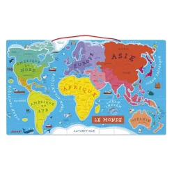 Puzzle 92 pièces magnétique du monde^Janod New