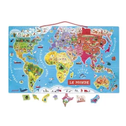 Puzzle 92 pièces magnétique du monde^Janod New