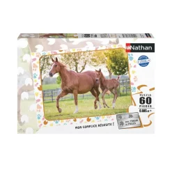 Puzzle 60 pièces Maman et Bébé Cheval^Nathan New