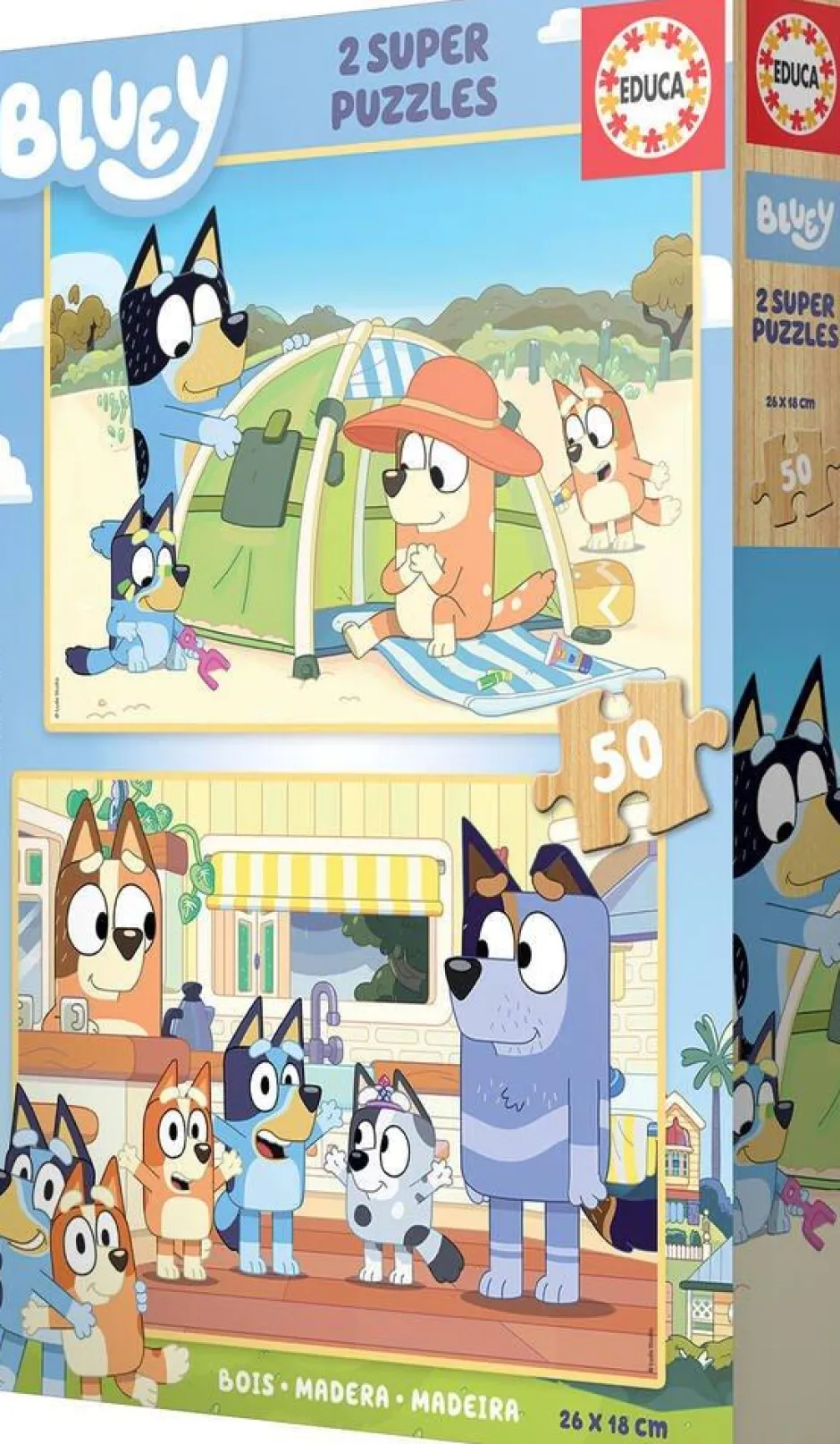 Puzzle Bluey En Bois, 2x50 Pièces^Educa Borras Best