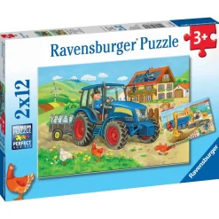 Puzzles 2X12 Pièces - Chantier et Ferme^Ravensburger Clearance