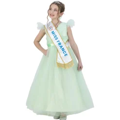 Robe Miss France verte - 140 cm 10 ans^ Discount