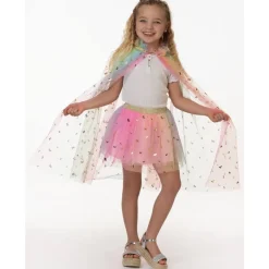 Set cape et tutu arc-en-ciel^