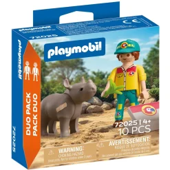 Soigneur et rhinocéros - Duo 72025^Playmobil Sale
