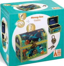 Tirelire coffre dinosaure^Djeco Discount