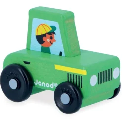 Tracteur vert en bois - Cross roads^Janod Discount