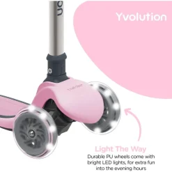 Trottinette 3 roues lumineuse - Y Glider rose^ Outlet